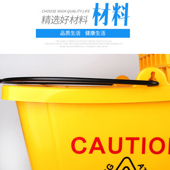 卡质 KAZHI 酒店商用榨水车 宾馆保洁拖把清洁桶柞水车 墩布车拧干器挤水桶 24L