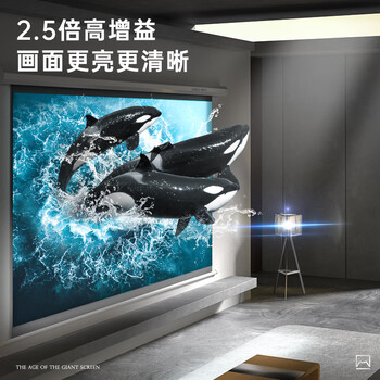 得力（deli）100英寸16:9遥控电动8K超清光子幕布3.0抗卷边版 2.5倍高增益适配主流投影 50452S【包安装服务】