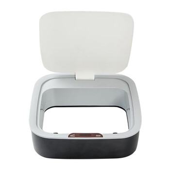 兰诗（LAUTEE）LK1011 垃圾桶智能感应踢踢式窄卫生间带盖防臭异味纸篓夹缝卫生桶 11L深灰色方形 电池款