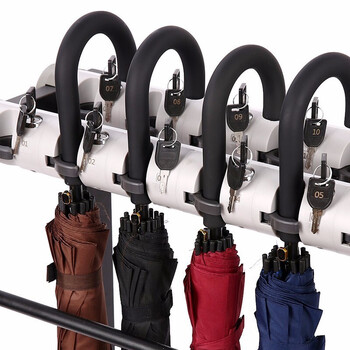 斯图伞架雨伞架带锁雨伞架防丢学校公司物业酒店商场雨伞安全存放架加厚铝合金36头雨伞架+36把单人黑色雨伞