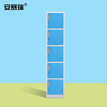 安赛瑞 储物柜 存储柜 带锁储存柜 1800×380×420mm 五门蓝色 700300