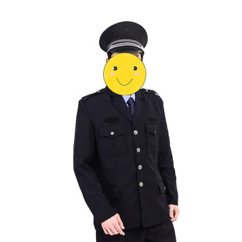 鸣固 保安服 物业门卫执勤服长袖劳保工作服套装 春秋保暖舒适执勤服 藏青西装款