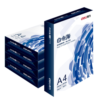 得力(deli)白令海A4打印纸 80g克500张*5包一箱 双面加厚复印纸 高性价比草稿纸 整箱2500张 7763