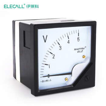 伊莱科(ELECALL)交流电压表 6L2-V机械指针式电压表 电表 电压表3~35K/100V 黑白色 10V