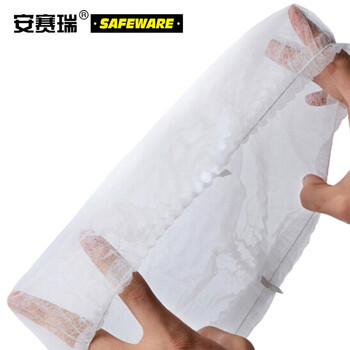 安赛瑞 一次性无纺布帽子 无尘室头套防落发帽发套条形帽 车间适用 白色 100只装 39940