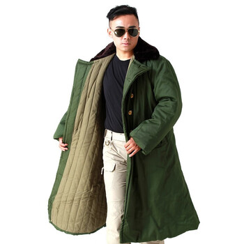 央扬 劳保长款军大衣 防寒保安棉大衣棉袄棉服 军绿色  下单备注尺码