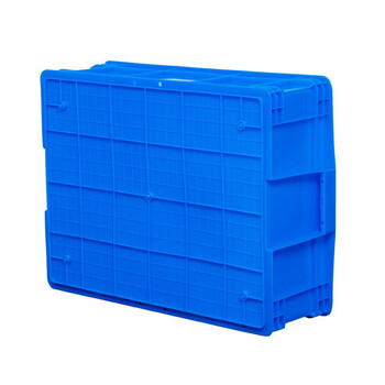艾科堡 塑料周转箱零件收纳盒物流中转筐蓝色550*410*260mm AKB-ZZX-008