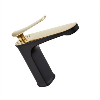 SBTOOR 卫浴冷热龙头 洗脸盆水龙头 洗手池台盆面盆 长咀单孔龙头 黑金色（定制）