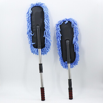 赫思迪格 JG-161 汽车掸子 可伸缩蜡拖擦车拖把 软毛刷车刷子蓝色