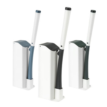 益美得 FH-2013 夹式可抛马桶刷一次性刷头免打孔壁挂式清洁刷 北欧蓝+8个替换头