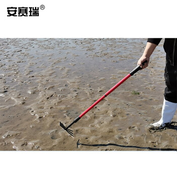 安赛瑞 可伸缩两用耙锄 耙子挖蛏子海蛎子钩拾贝壳两用耙锄 伸缩后95cm 530907