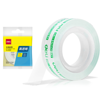 得力（deli）易撕透明胶带 12mm*30y高粘小胶带 开学必备学习用品 错题整理学生文具 1卷凑单 办公用品 30009