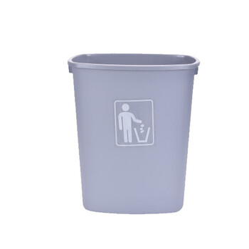 苏识 YJ-A164 60升加厚无盖带摇盖大号户外垃圾箱创意办公商场酒店翻盖桶(计价单位：个)卡其色