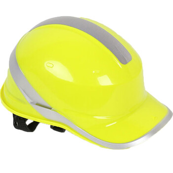 代尔塔Deltaplus 102029 DIAMOND V UP 钻石型安全帽抗撕裂荧光防砸可与眼镜101134搭配使用不含下颌带 黄色