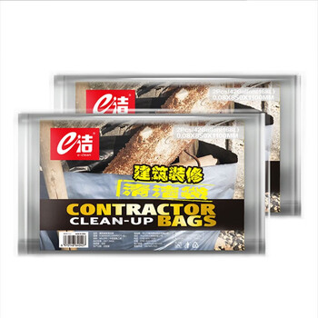 e洁（e-clean） 8085110-2建筑袋垃圾袋85*110CM*8丝HDPE 2只/卷定做12卷