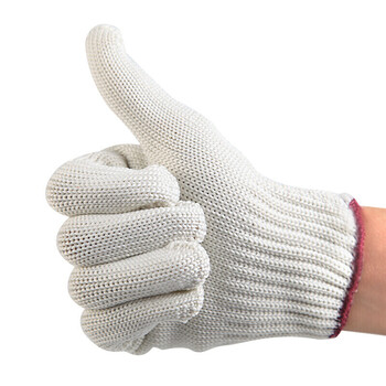 安美尚（ams） 精品线手套 劳保手套耐磨工作手套 750G细纱针织白手套 定做 12双装