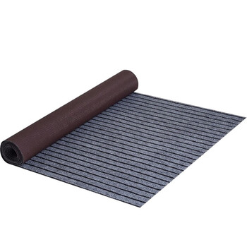3G 七条纹除尘 刮泥吸水地垫 底部PVC地垫 黑灰色 厚5mm*长15m*宽90cm 企业定制