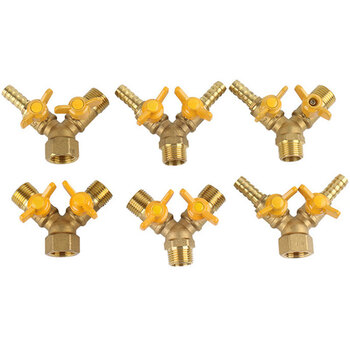 冰禹 BY-7058 加厚黄铜双叉燃气阀 4分三通羊角阀 内外丝Y型燃气阀球阀 2咀1外三通阀