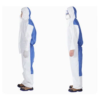 3M  4535一次性白色带帽连体防护服（蓝色背部透气设计） 1套*件 白色 XL