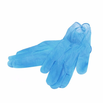 兰诗（LAUTEE）PC2008 一次性手套蓝色耐用手套防水防油污手套非乳胶无粉PVC手套 100只/盒 XL码