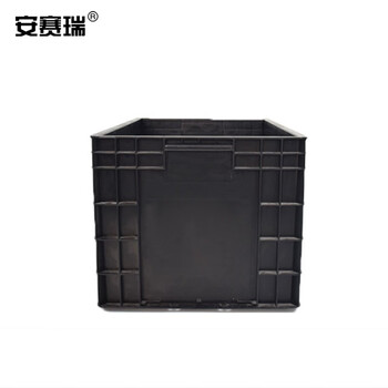 安赛瑞 防静电周转箱 收纳周转箱 整理收纳箱 电子元件盒塑胶框 600×400×340mm 黑色 不带盖 16335