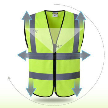 者也（ZYE）工程施工马甲反光背心车用反光背心警示服反光背心透气 两横两竖 荧光橘