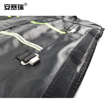 安赛瑞 加长款冬季保暖护膝 反光防寒保暖护具秋冬户外PU加厚加绒防水护腿全包 25563