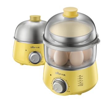 小熊（Bear)煮蛋器 家用早餐机双层不锈钢定时防干烧自动断电迷你蒸蛋器ZDQ-A14X2