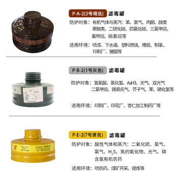 普达 防毒面具生化 MJ-4003全面罩配P-B-2（1号）滤毒罐 自吸过滤式防无机气体氯 工业化工