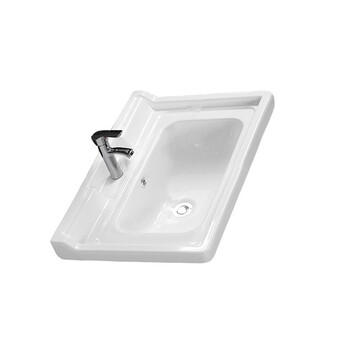 立新求精 半嵌入式台中盆一体陶瓷洗漱盆81cm白色单盆（定制）