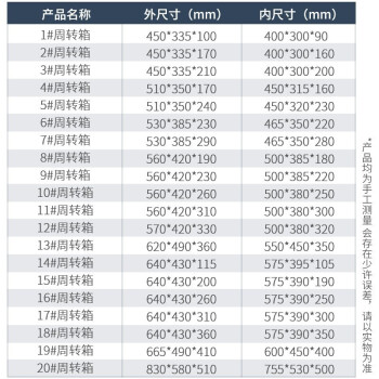 京度 加厚塑料周转箱收纳箱货物快递中转箱含盖子450*335*170mm