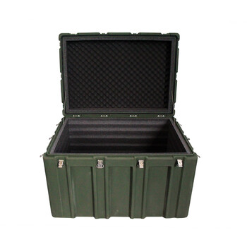 昊鹰 给养单元滚塑箱户外野战野营便携式军绿色多功能器材箱空投箱航拍仪器箱 1200*800*600(mm)