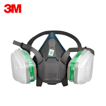 3M6502硅胶防毒面具 防有毒气体 活性炭面具配6004滤毒盒7件套
