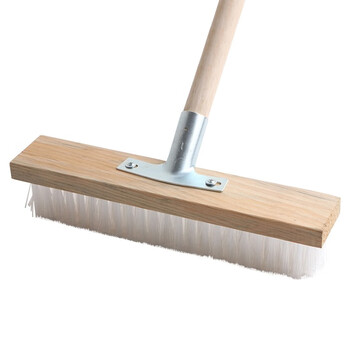 者也 长柄钢丝刷子 硬毛地板刷洗地刷混凝土拉毛刷户外道路清洁工业刷子 45CM钢丝刷头