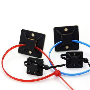 飞尔（FLYER）自粘式扎带固定座 吸盘塑料定位片【25×25mm 3M胶+2.8×200mm 扎带 白色 各100只】