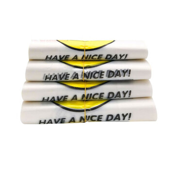 益美得 DA4101 透明笑脸背心袋超市塑料购物袋打包袋  5丝28*45(50个/捆)  5捆装