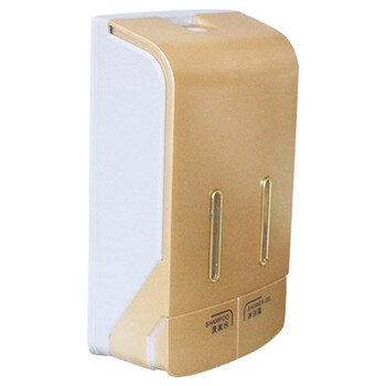 益美得LSL33322 按压皂液器免打孔沐浴露洗手液盒 银色款双头皂液器