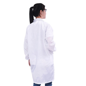 上柯 B2085 防护服大褂 无尘服洁净服防尘衣电子厂无尘衣长款 白色 XXXL码