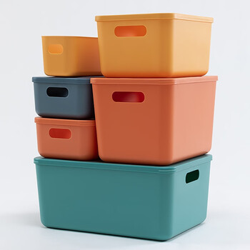 访客 FK 桌面收纳盒多彩塑料带盖子储物盒零食化妆品内衣收纳整理置物盒子祖母绿特大号带盖