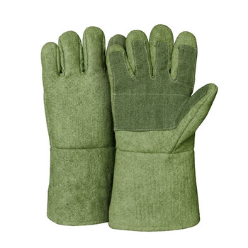 者也 500度耐高温手套 加长隔热工业铸造防烫手套 军绿+掌托