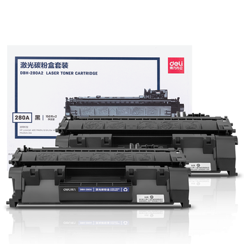 得力(deli)80a硒鼓双支装 适用惠普HP M401A M401D M401DN M425DN M425DW打印机CF280A粉盒