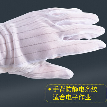 安美尚（ams）防静电点珠手套防滑20副装L#