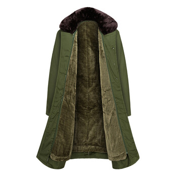 者也 防寒服 冬季长款加厚毛绒男女大衣劳保棉袄保安军绿棉大衣