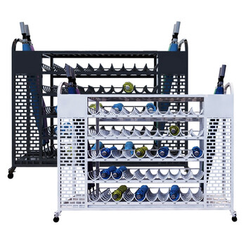 益美得 WY4151 铁艺雨伞架酒店大堂学校收纳架沥水创意置物架 5层8孔  黑色