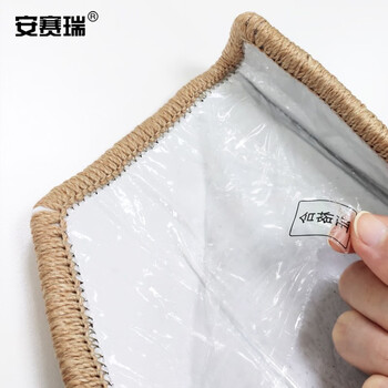 安赛瑞 楼梯地垫 木楼梯地垫 75×24×3cm 免胶自贴楼梯防滑踏步垫 实木地毯 弧形 驼色祥云700608