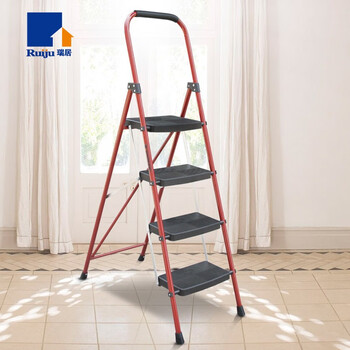 瑞居 宽踏板折叠梯 4步梯 人字工程梯铝合金梯扶梯 多功能登高梯安全梯 SL-40D 16475