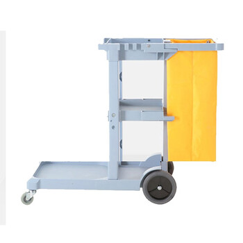 莫恩克 杂物清洁车 柞水桶 清洁手推 保洁杂物车 多功能物业拖把桶 浅灰无盖