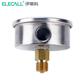 伊莱科(ELECALL)耐震轴向压力表YTN-60Z检测机油液1.6mpa真空负压气压水压白色轴向真空表-0.1MPa-0.15MPa7