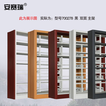 安赛瑞 钢制储物柜 存储展示架 钢制单面双面存储架 双面5层主架 黑色 700278