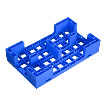 冰禹 BY-403 塑料网格拼接防潮垫仓板仓库地垫托盘 500*300*100mm 蓝色